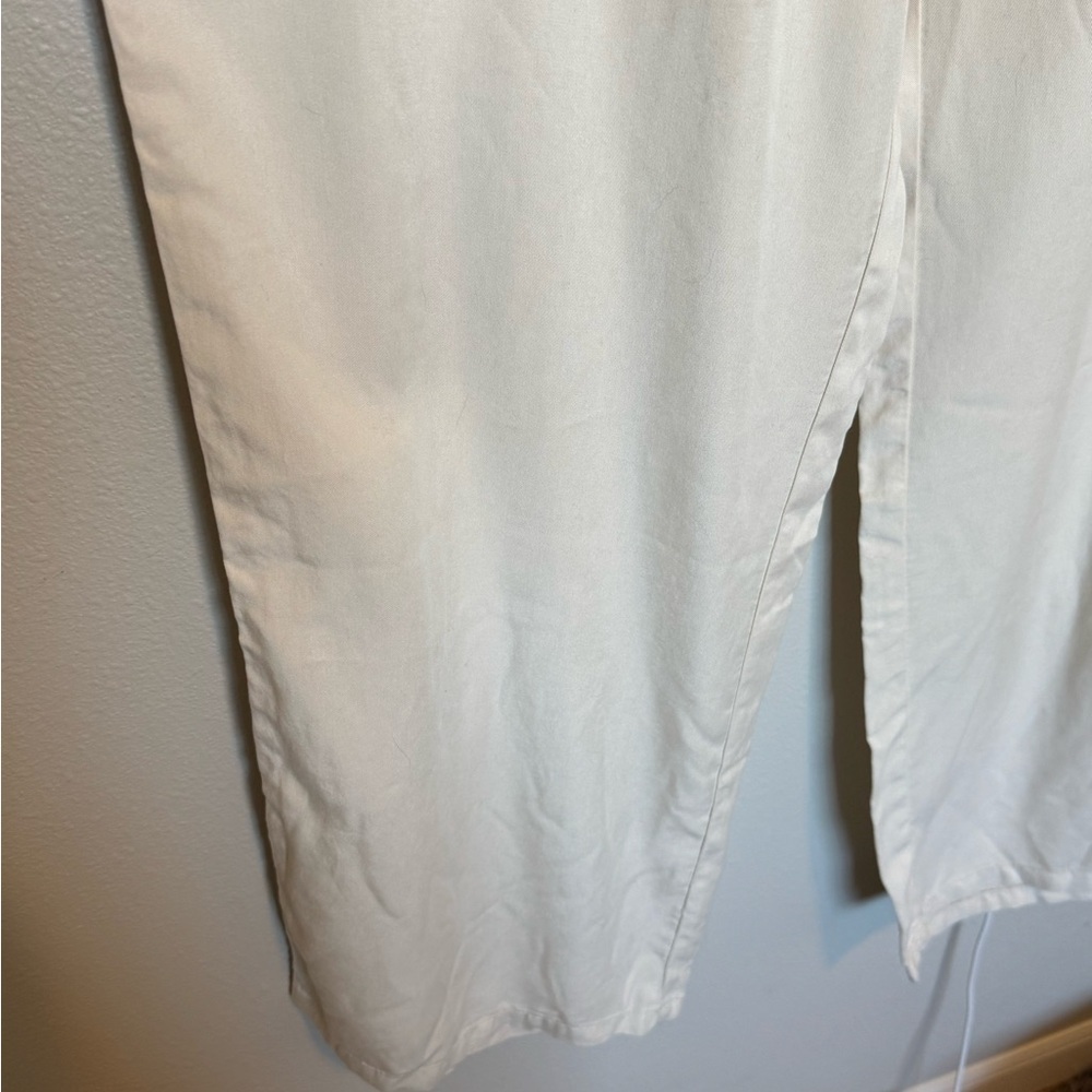 Calvin Klein Women's Cream Wide Leg Pants Tencel Size Large NWT - Picture 4 of 12